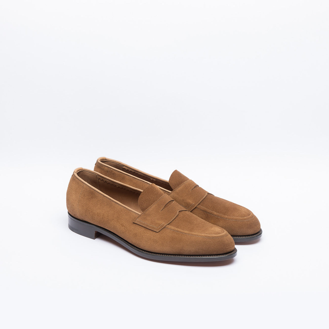 Mocassino penny Edward Green Piccadilly Unlined in camoscio beige
