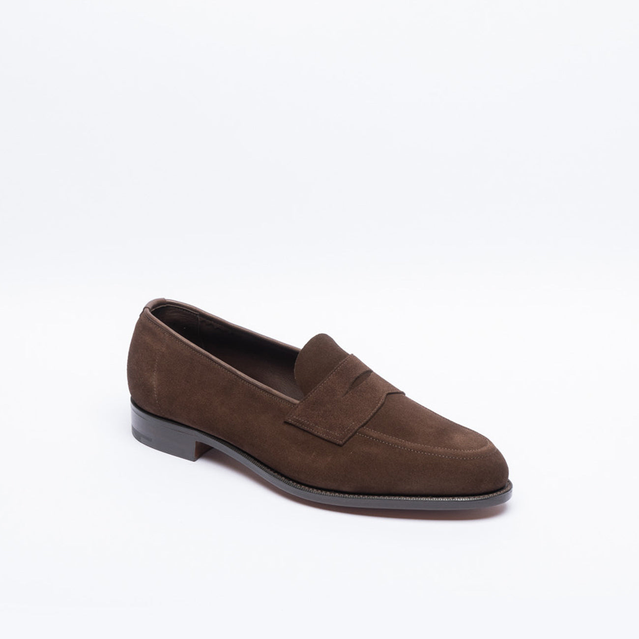 Mocassino penny Edward Green Piccadilly Unlined in camoscio marrone