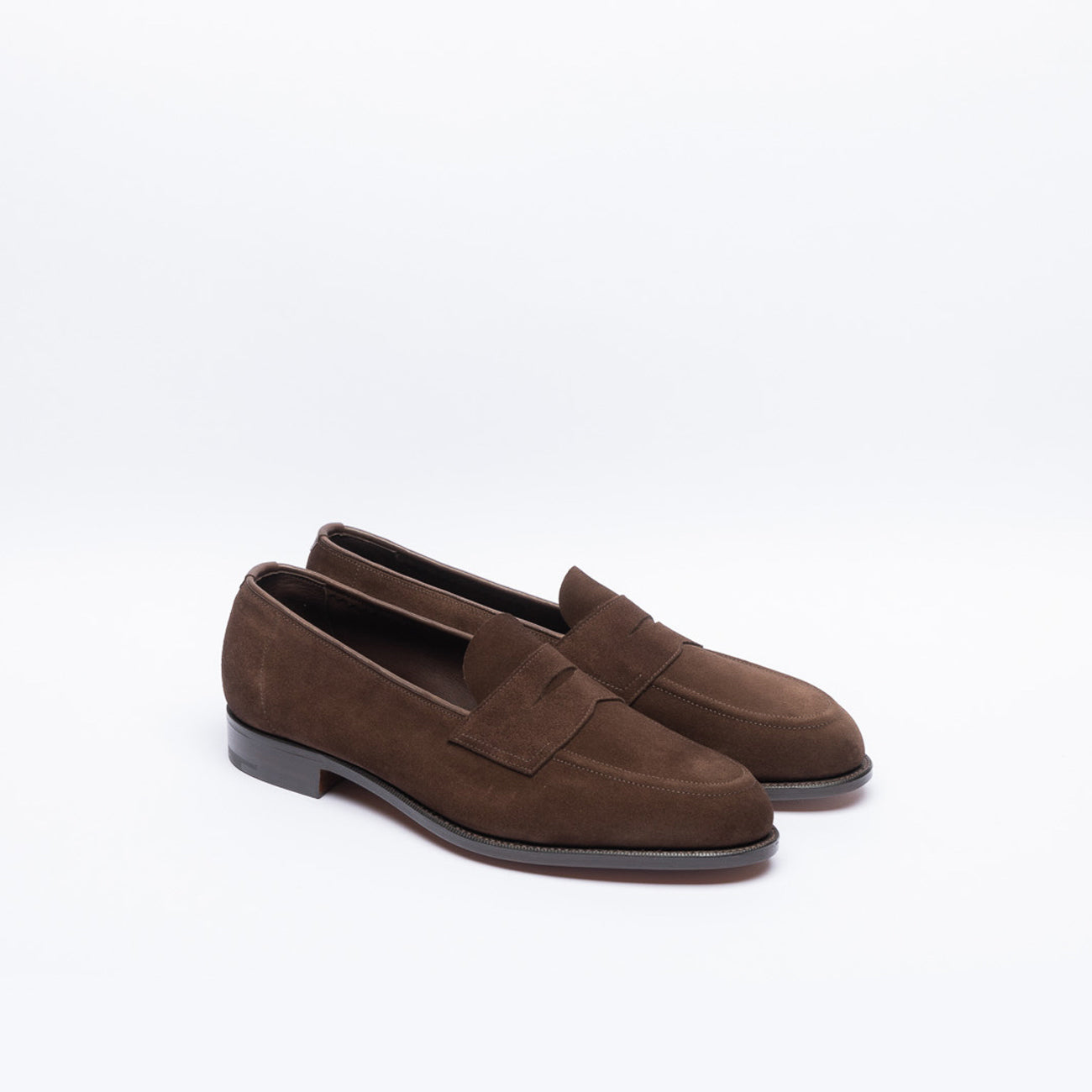 Mocassino penny Edward Green Piccadilly Unlined in camoscio marrone