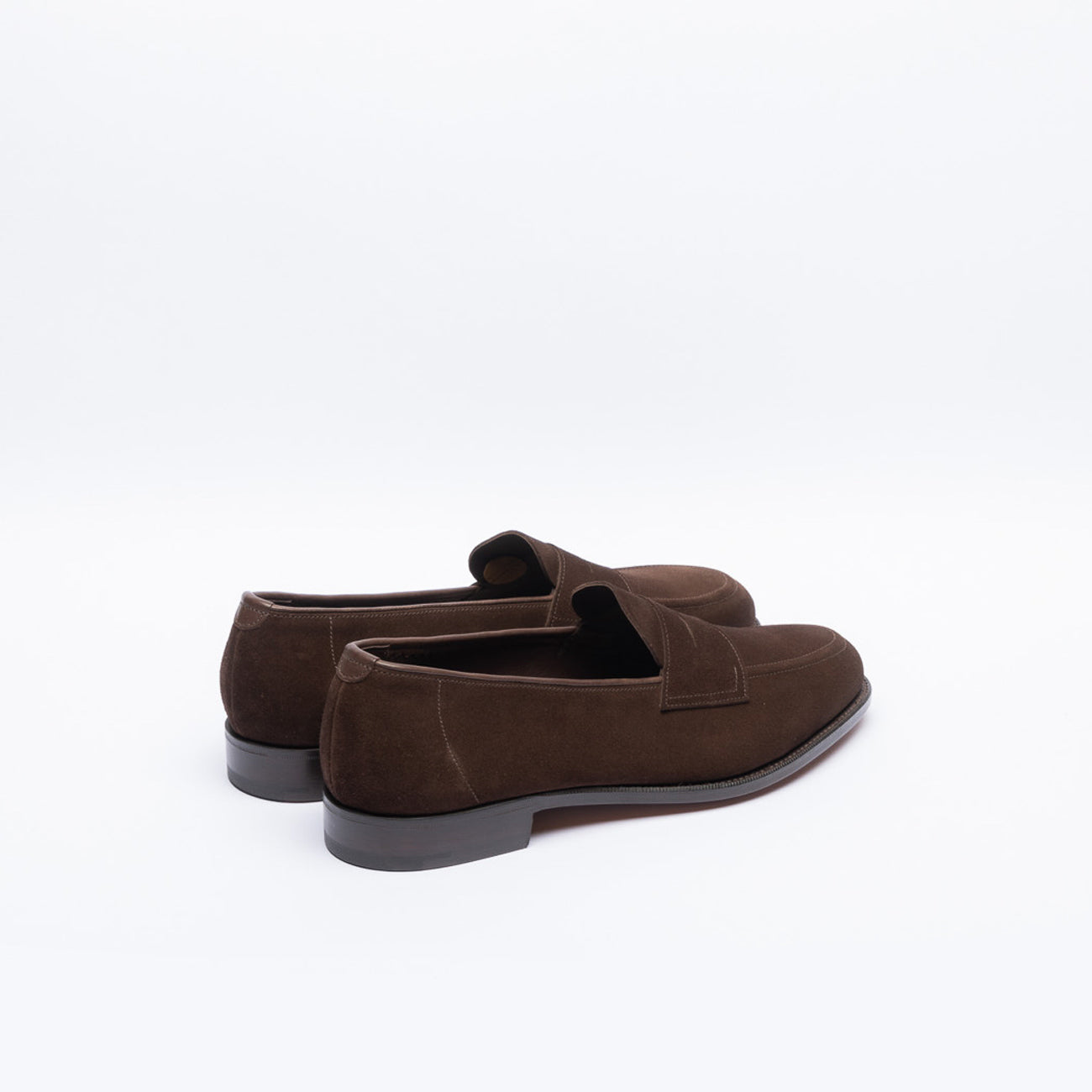 Mocassino penny Edward Green Piccadilly Unlined in camoscio marrone