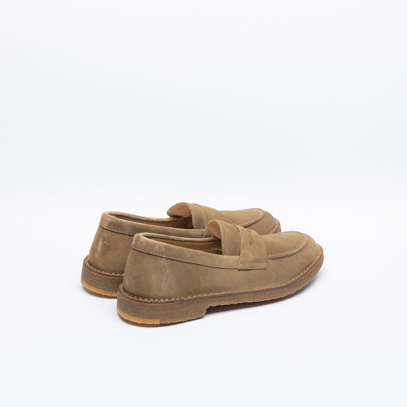 Mocassino penny Astorflex Sadelflex in camoscio beige chiaro