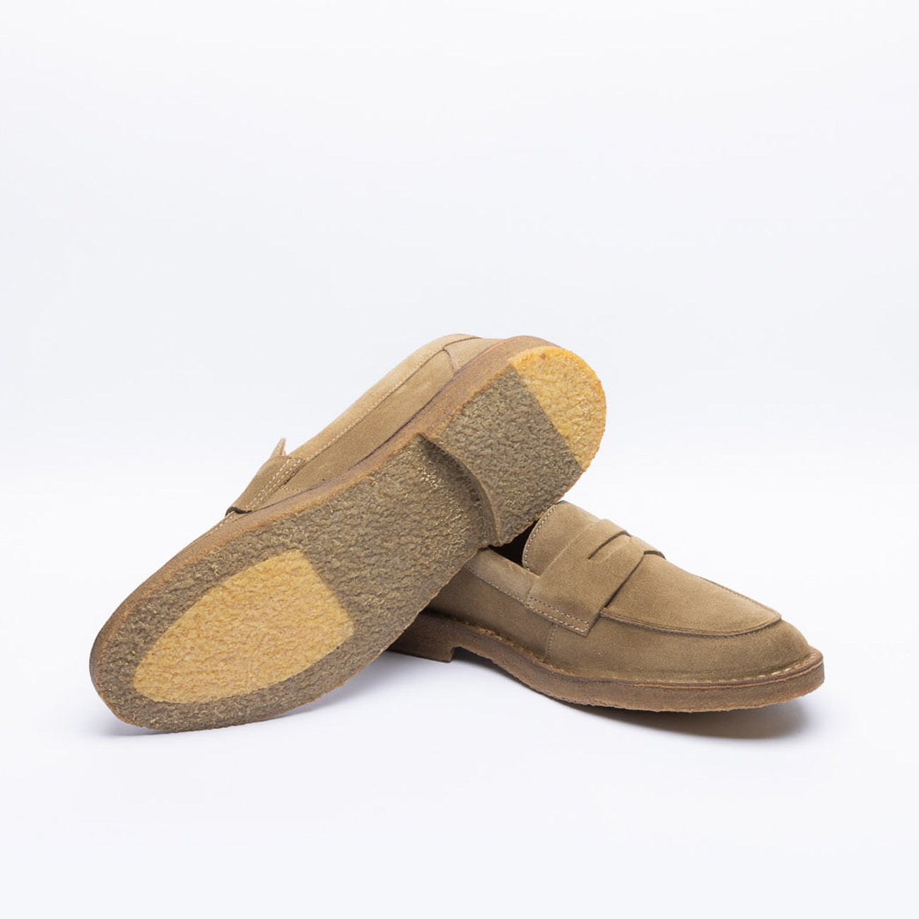 Mocassino penny Astorflex Sadelflex in camoscio beige chiaro