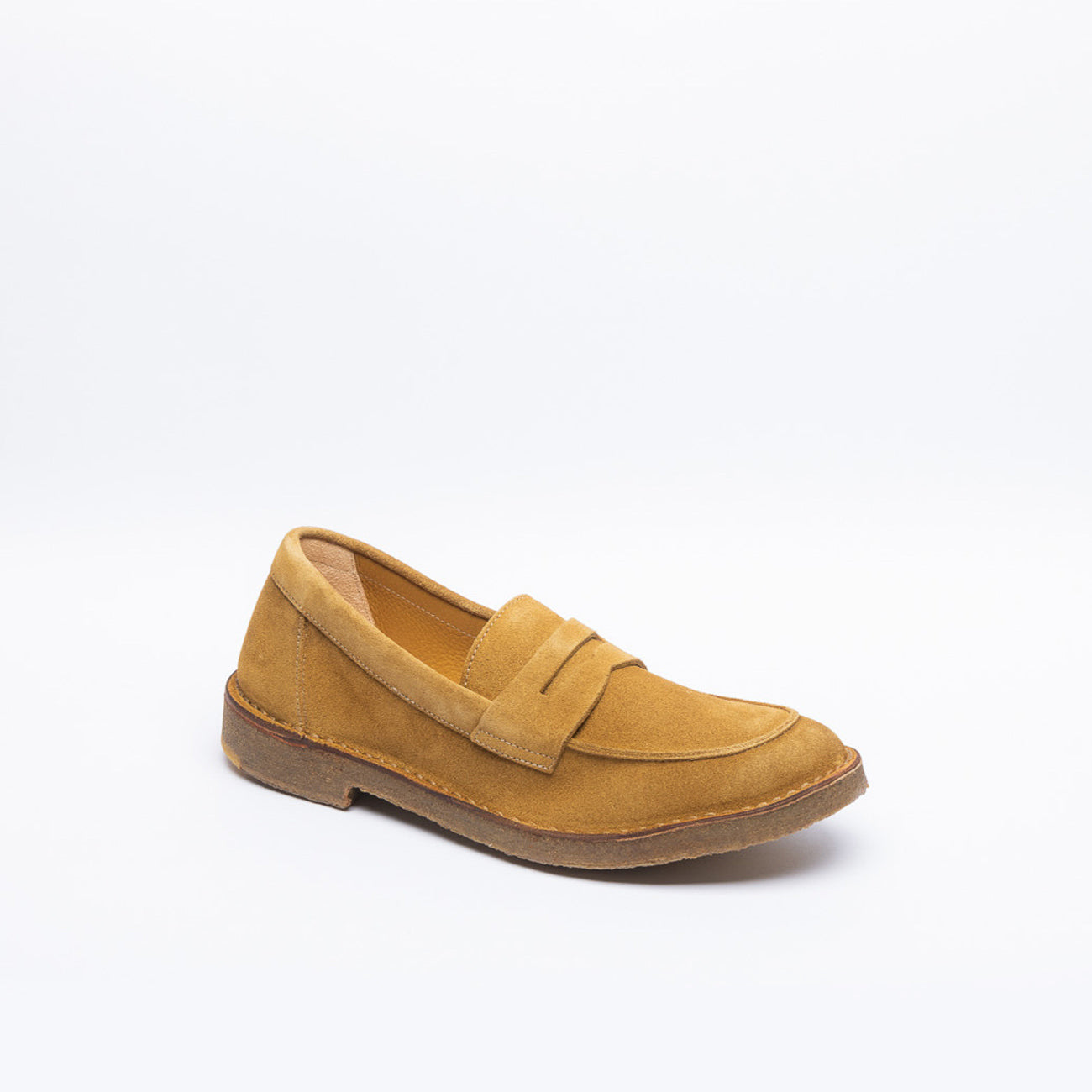 Mocassino penny Astorflex Sadelflex in camoscio beige scuro