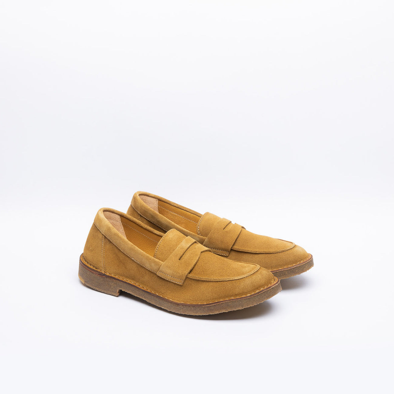 Mocassino penny Astorflex Sadelflex in camoscio beige scuro