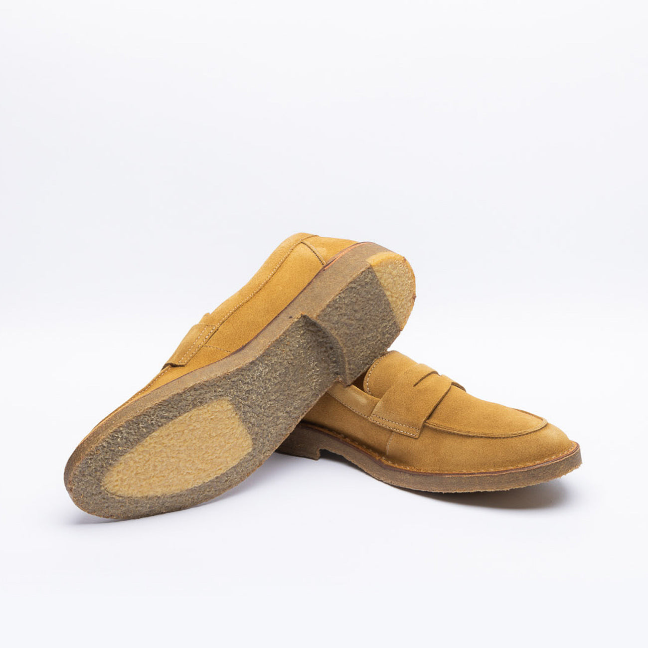 Mocassino penny Astorflex Sadelflex in camoscio beige scuro