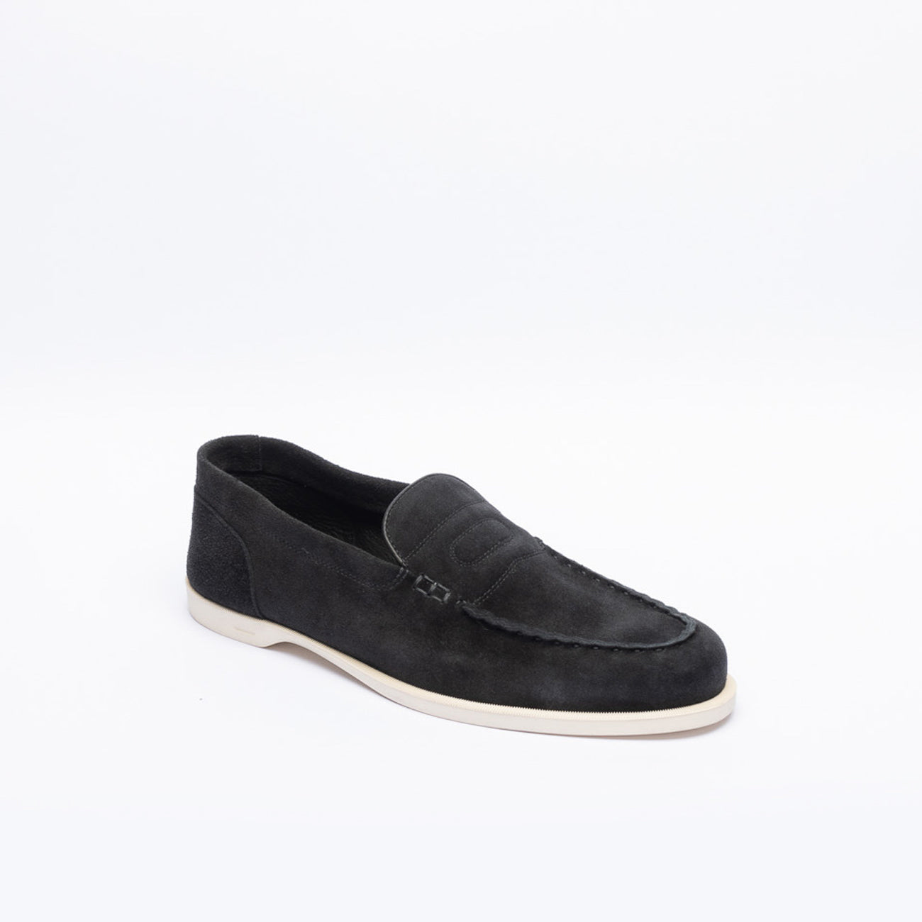 John Lobb Pace penny loafer in black suede