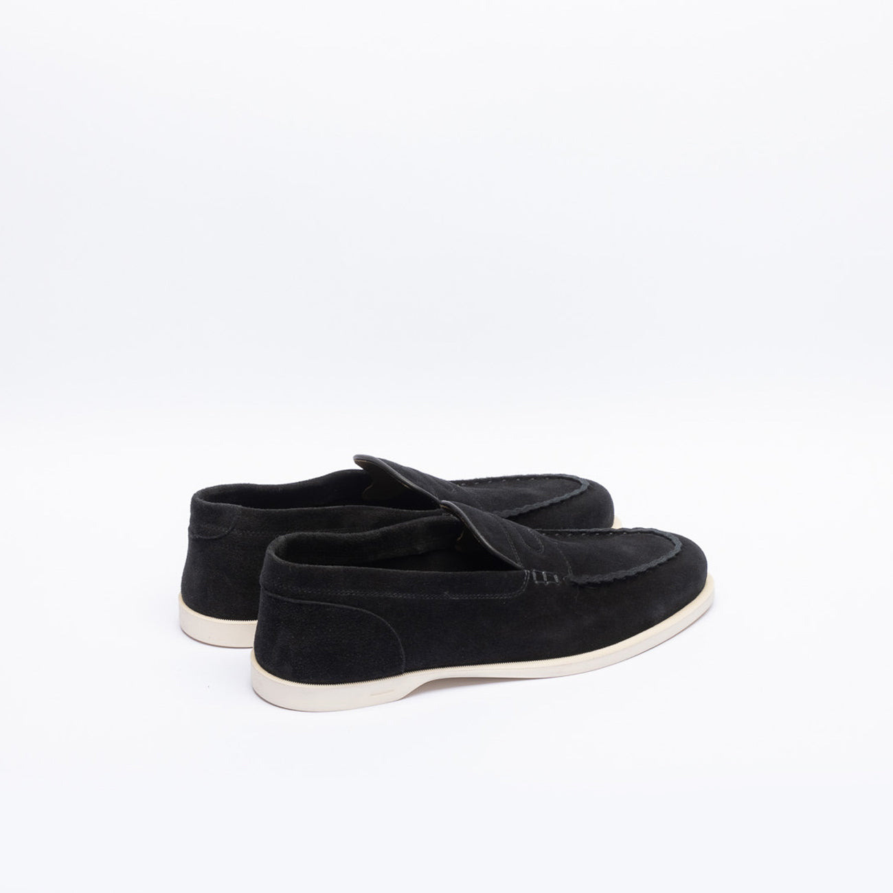 John Lobb Pace penny loafer in black suede
