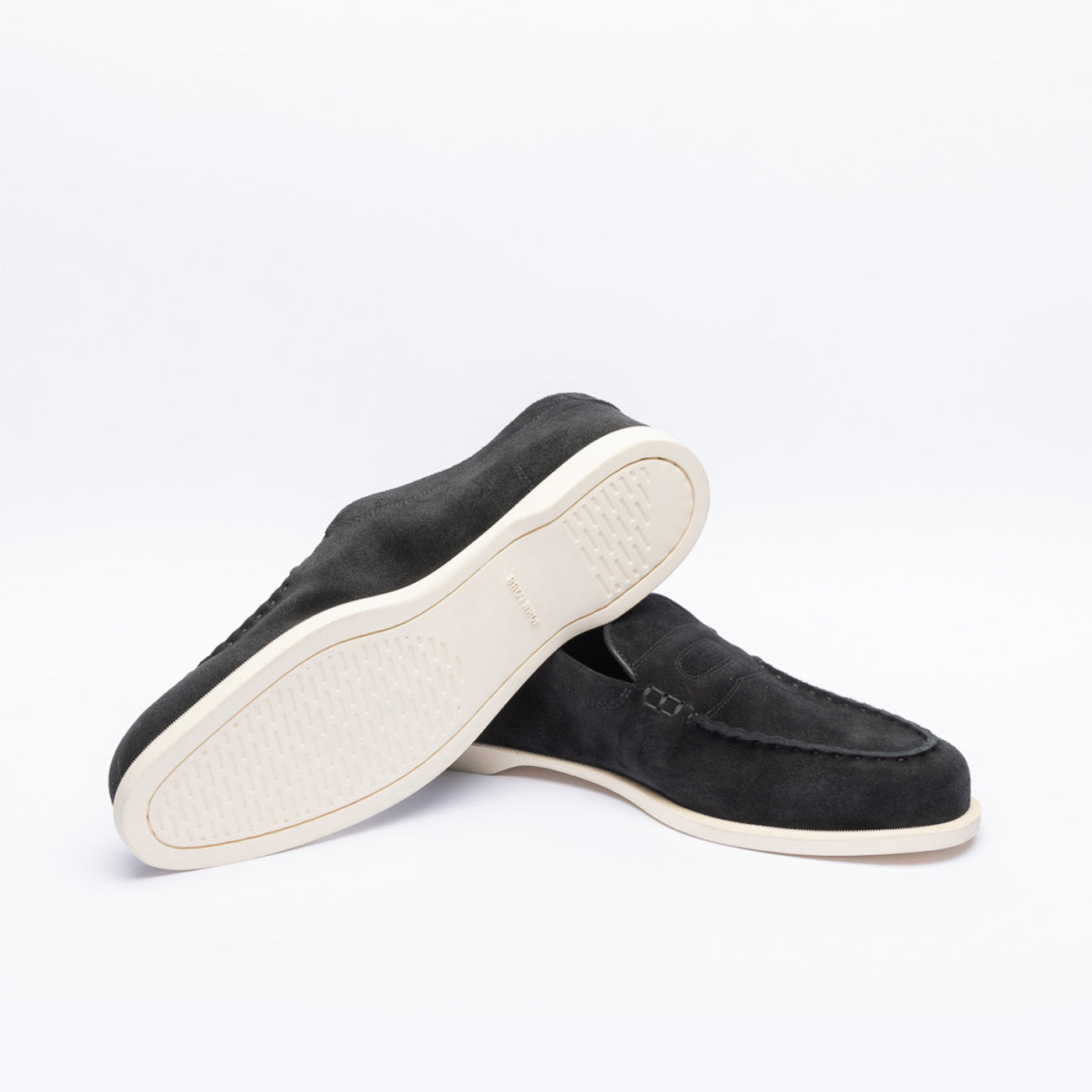 John Lobb Pace penny loafer in black suede