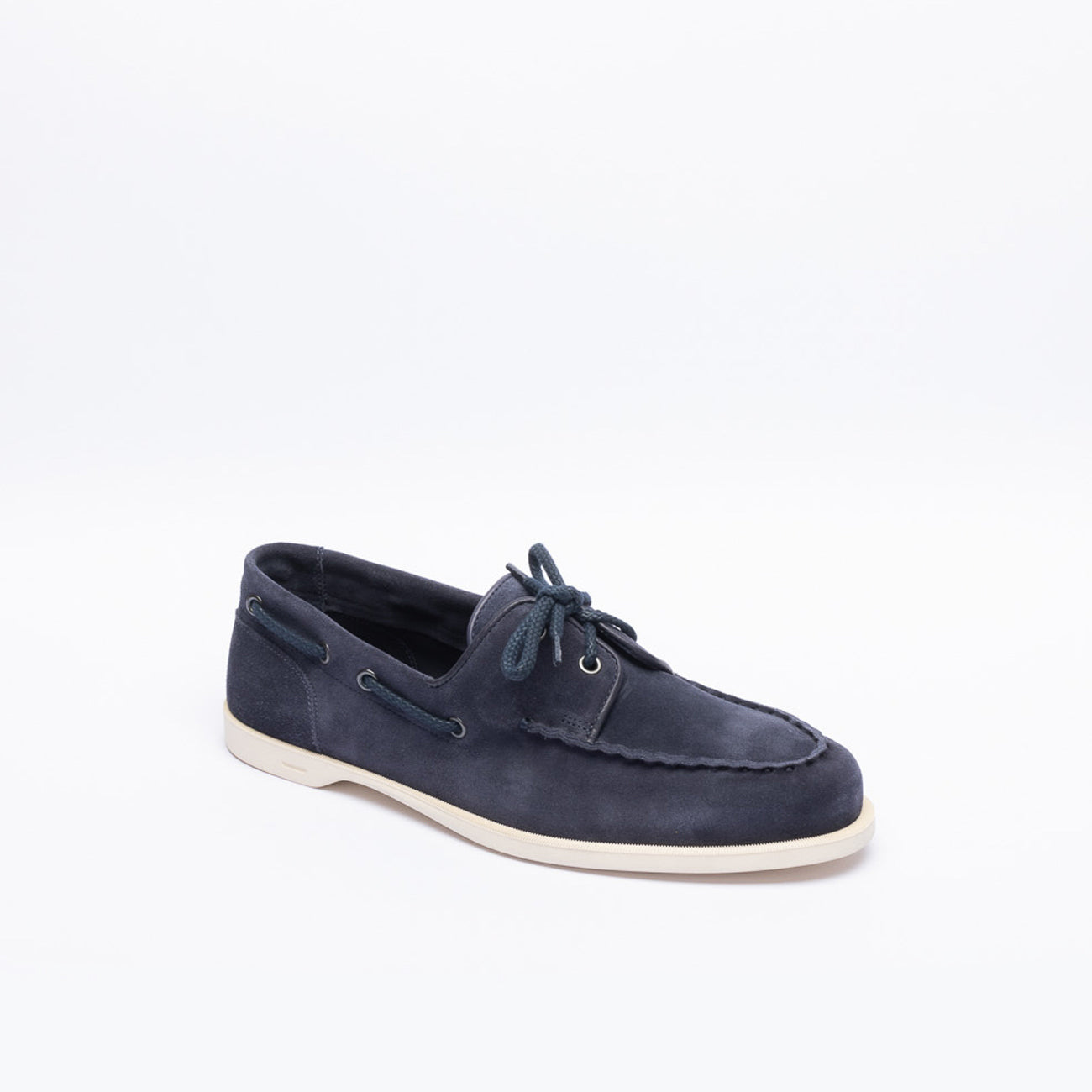 Mocassino da barca John Lobb Foil in camoscio blu