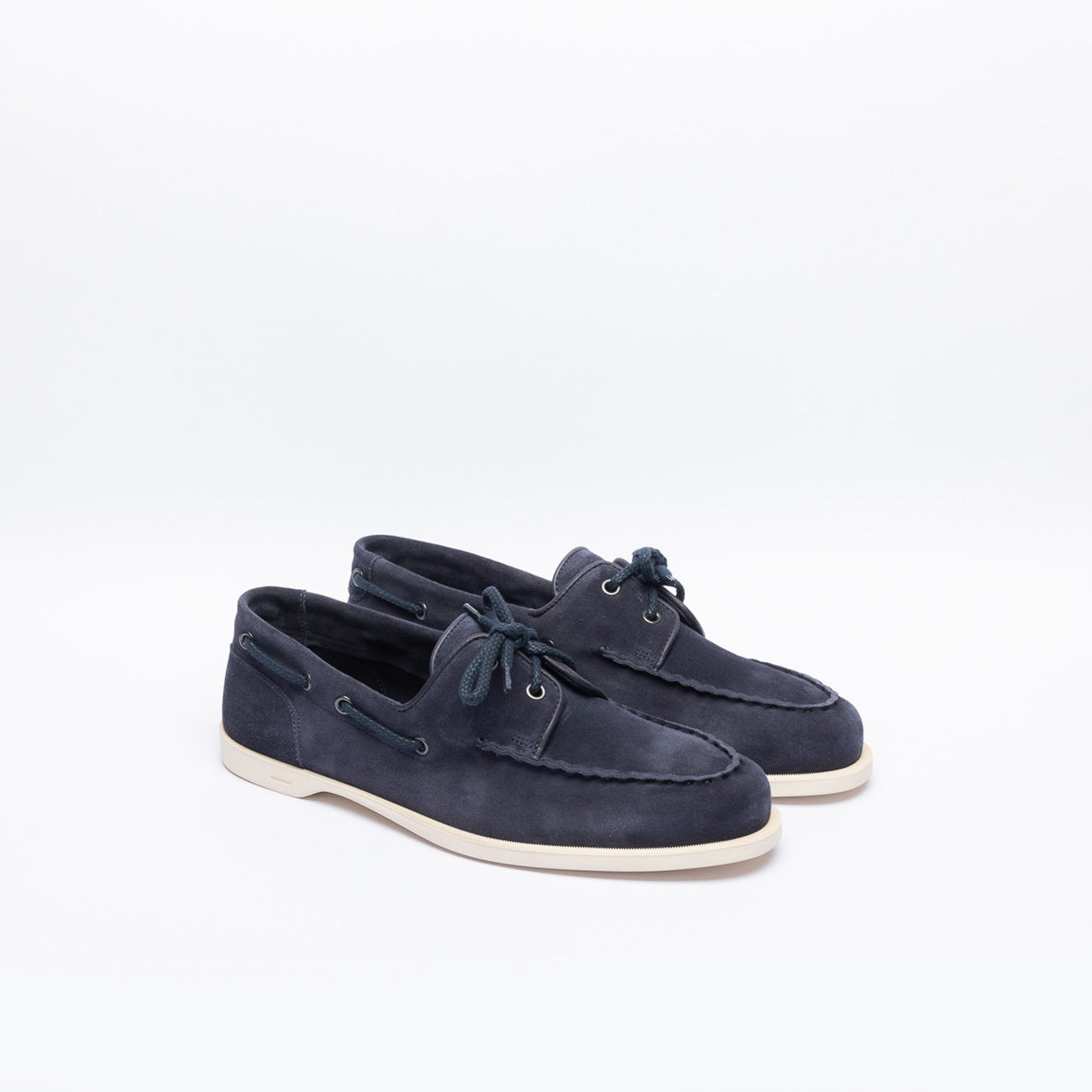 Mocassino da barca John Lobb Foil in camoscio blu