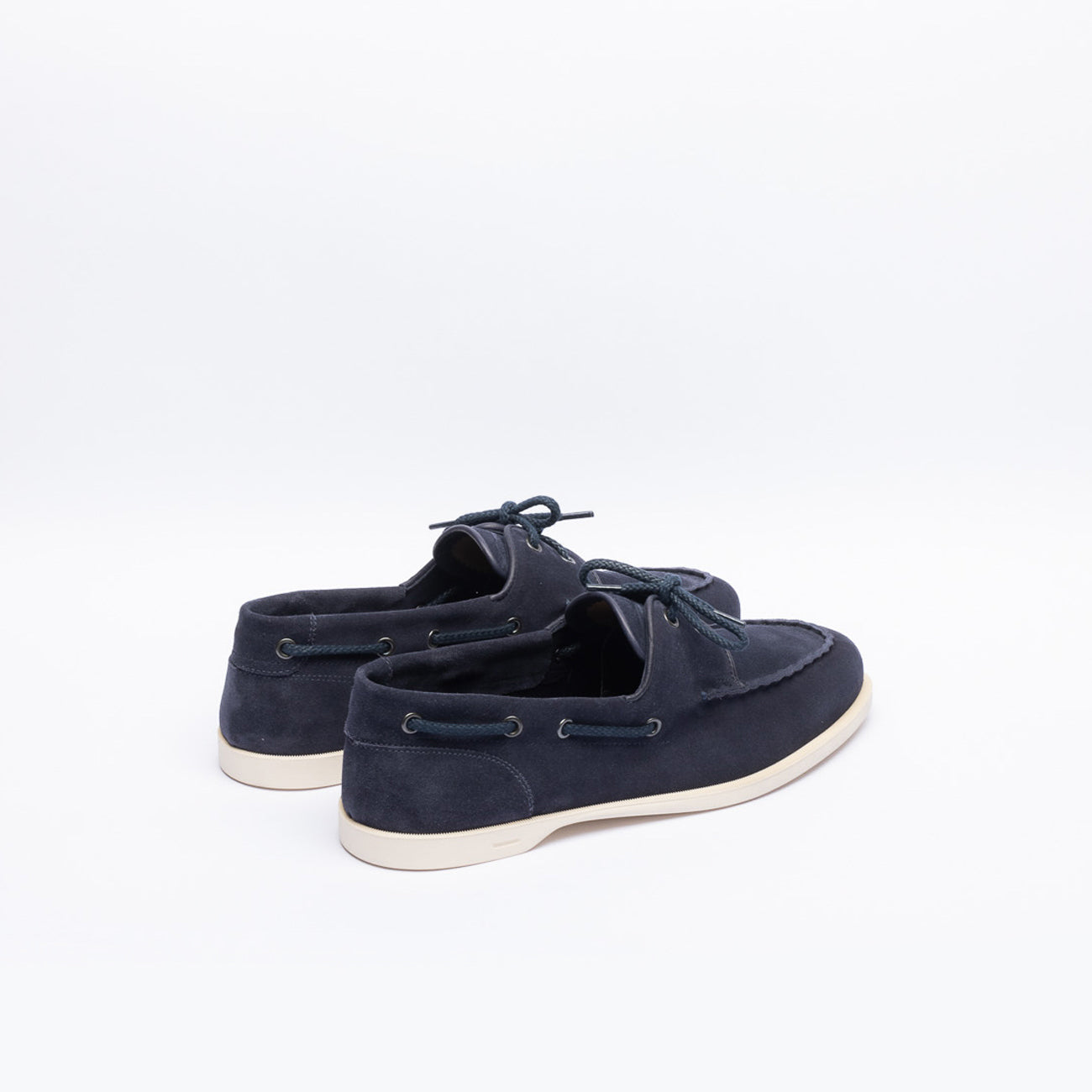 Mocassino da barca John Lobb Foil in camoscio blu