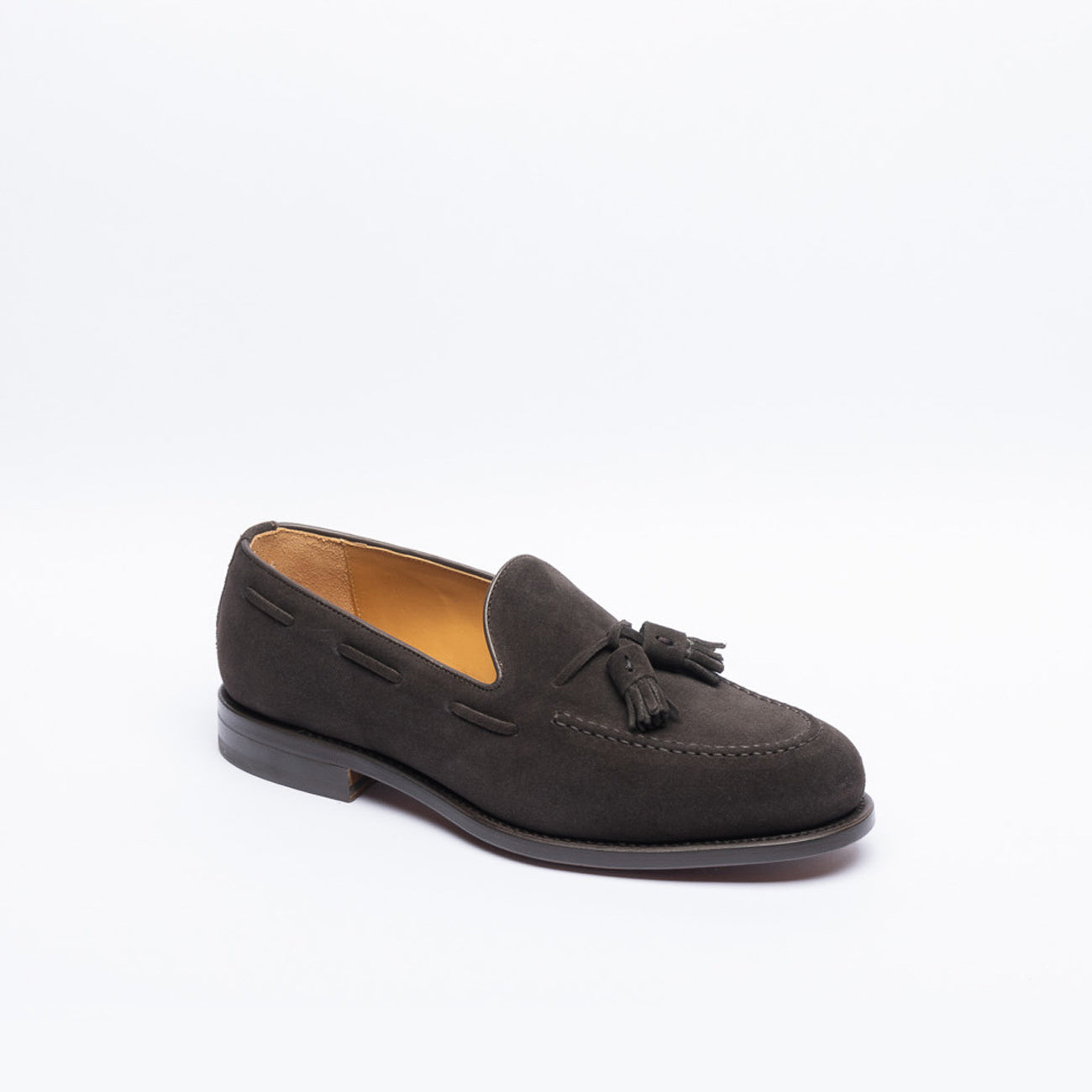 Berwick 8491 brown suede tasseled loafer (Dark Peat)