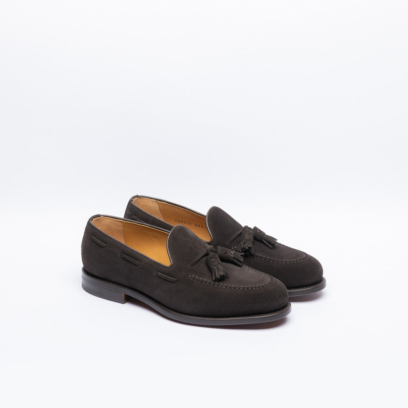 Berwick 8491 brown suede tasseled loafer (Dark Peat)