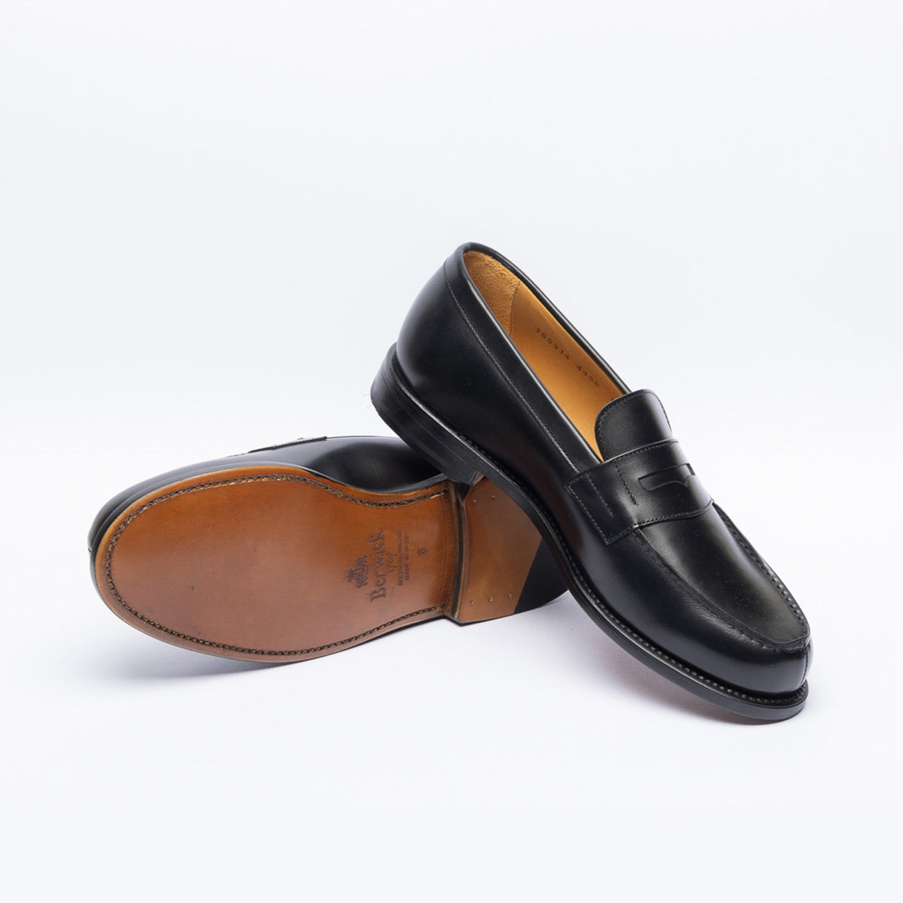 Berwick 4456 black leather penny loafer