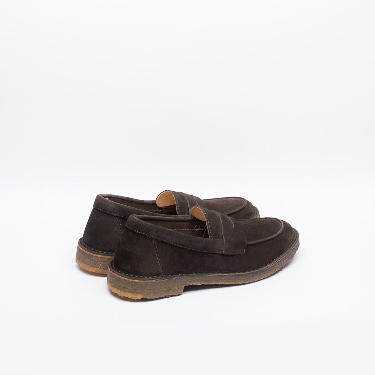 Astorflex Sadelflex penny loafer in brown suede