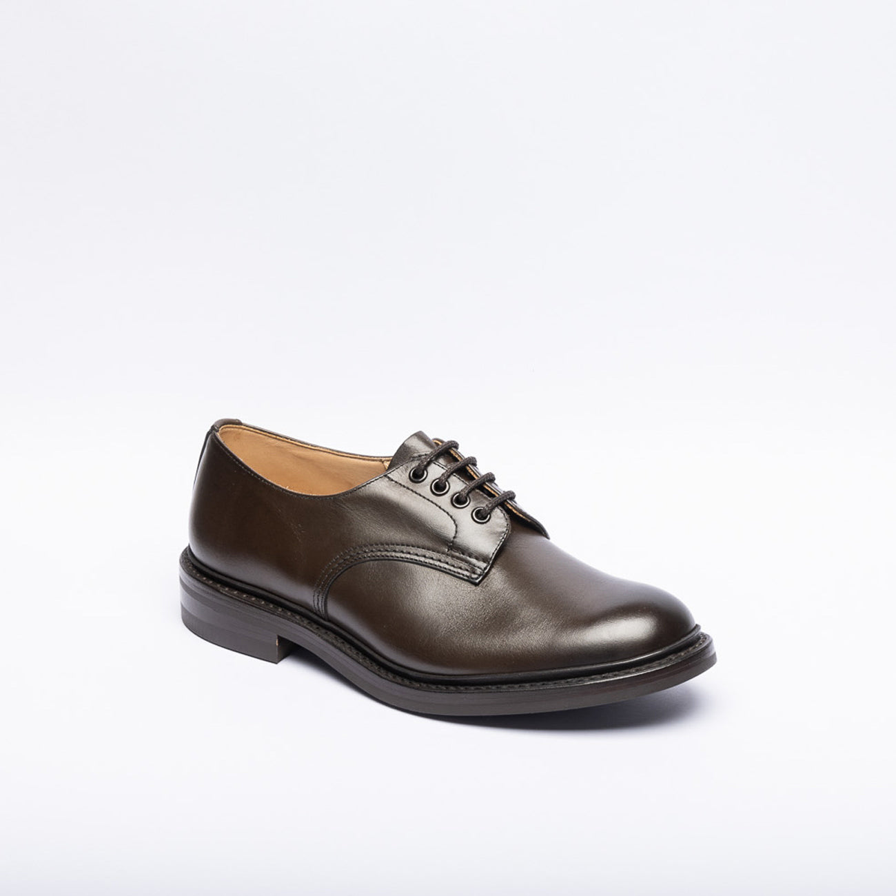 Stringata derby Tricker's Daniel in pelle marrone