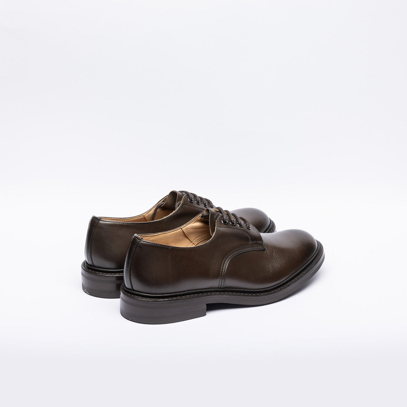 Stringata derby Tricker's Daniel in pelle marrone