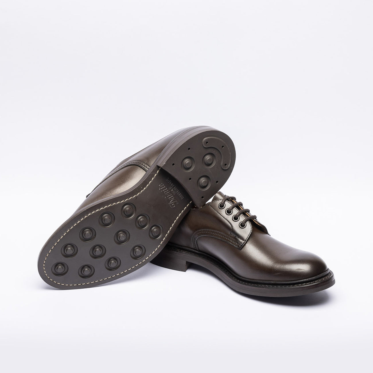 Stringata derby Tricker's Daniel in pelle marrone