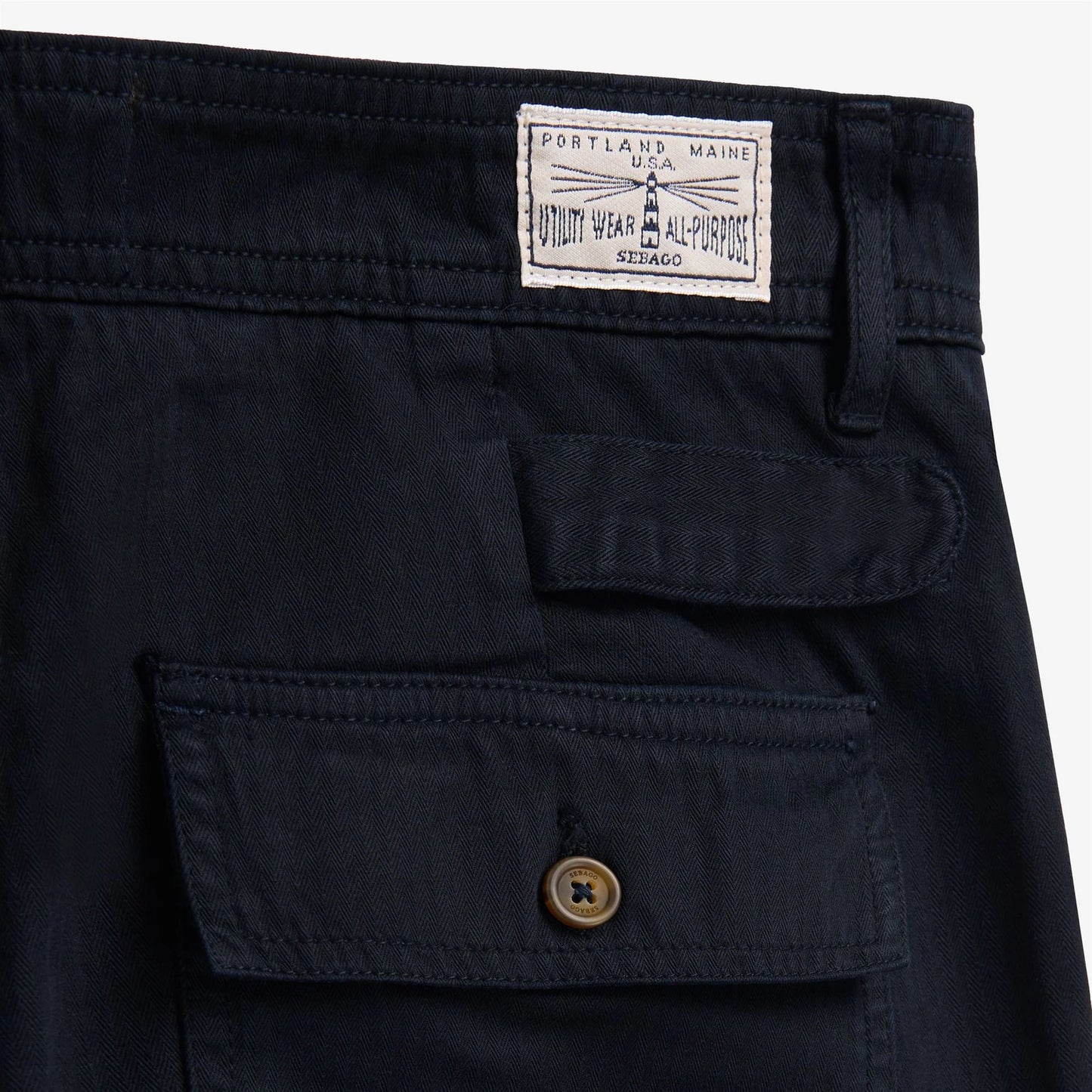 Pantalone Sebago Milton Herringbone in cotone blu