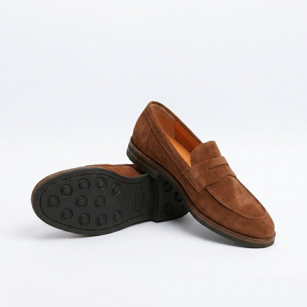 Mocassino penny Astorflex Dartflex Rubber in camoscio marrone