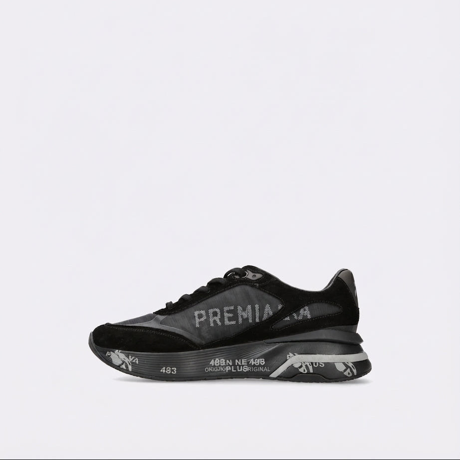 Sneaker Premiata Moerun 6445 in pelle e camoscio nero