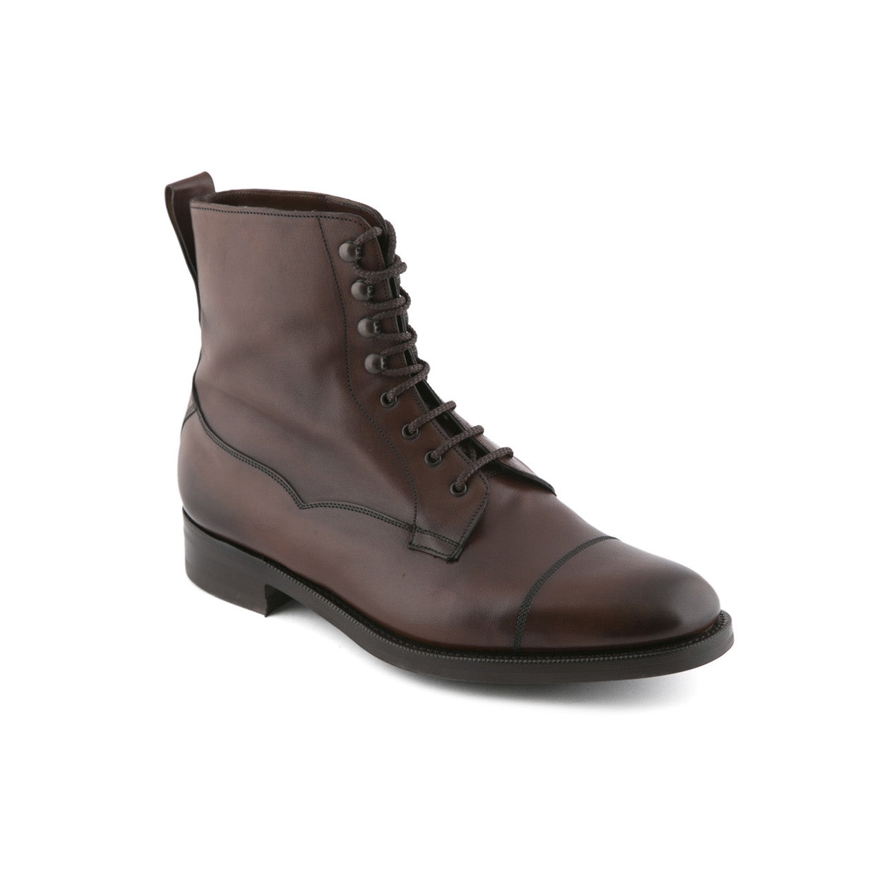 Stivaletto stringato Edward Green Galway in pelle dark oak antique