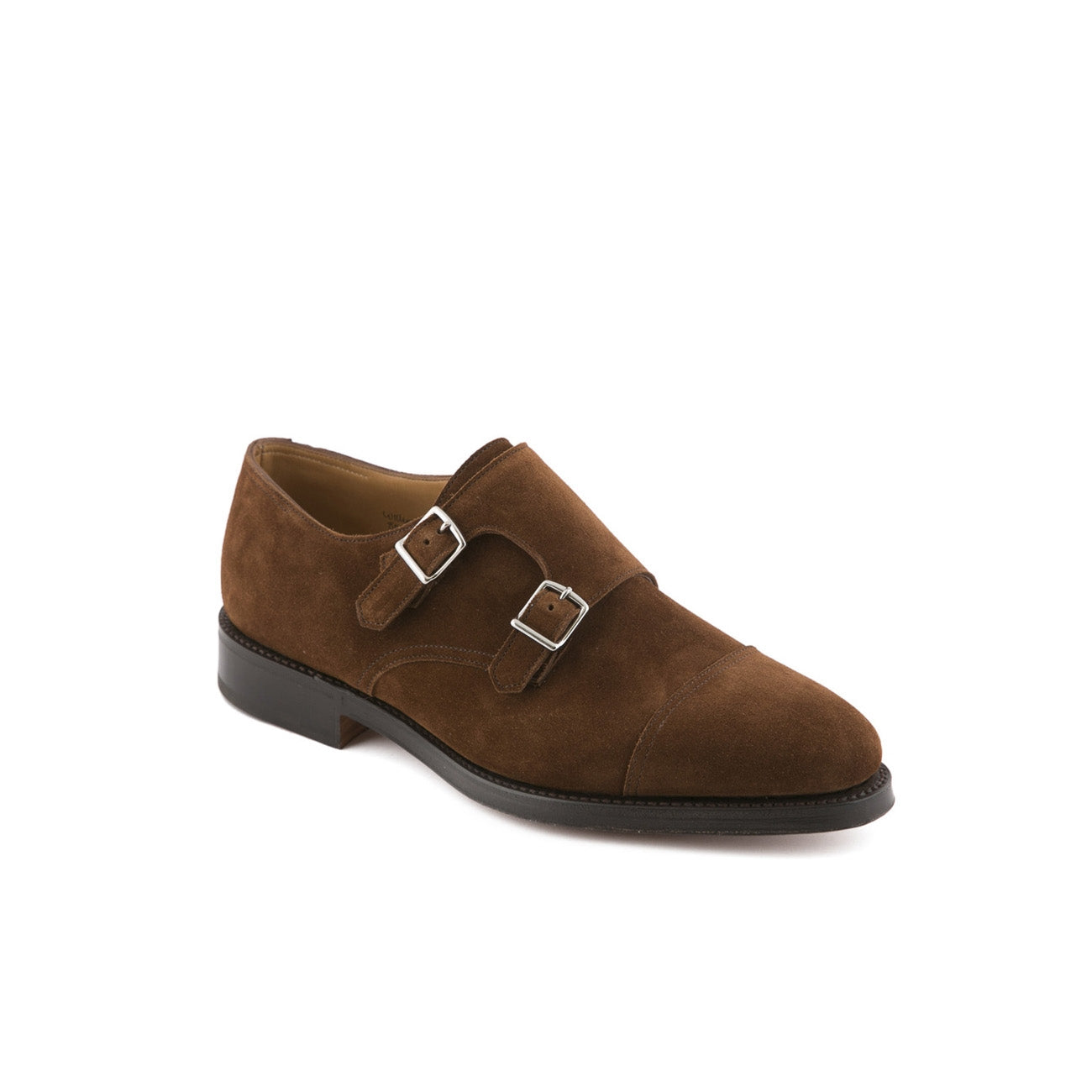 Scarpa John Lobb William fit EE in camoscio marrone parisian con doppia fibbia