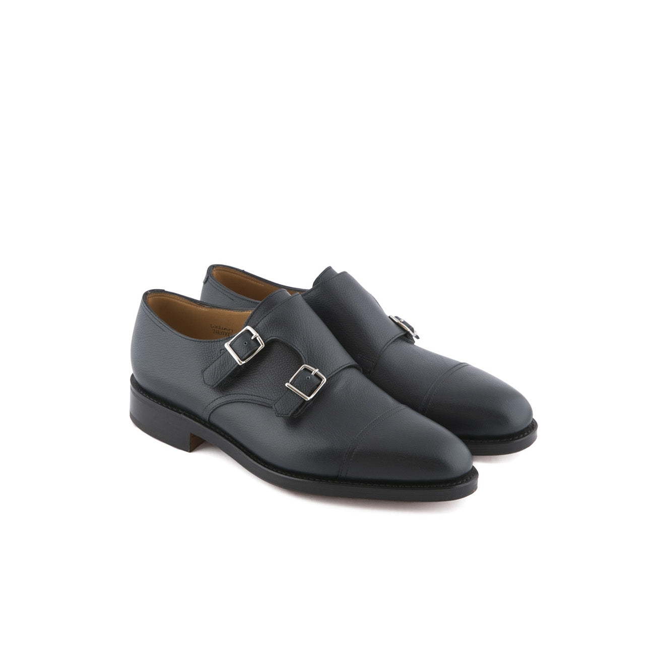 Scarpa John Lobb William in pelle blu con doppia fibbia