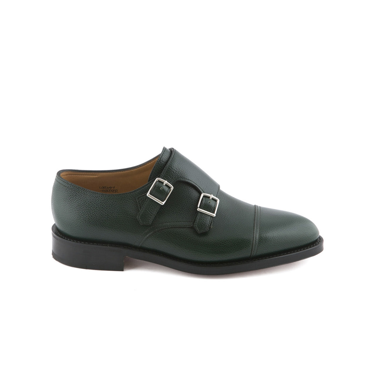 Scarpa con doppia fibbia John Lobb William in pelle Buffalo verde