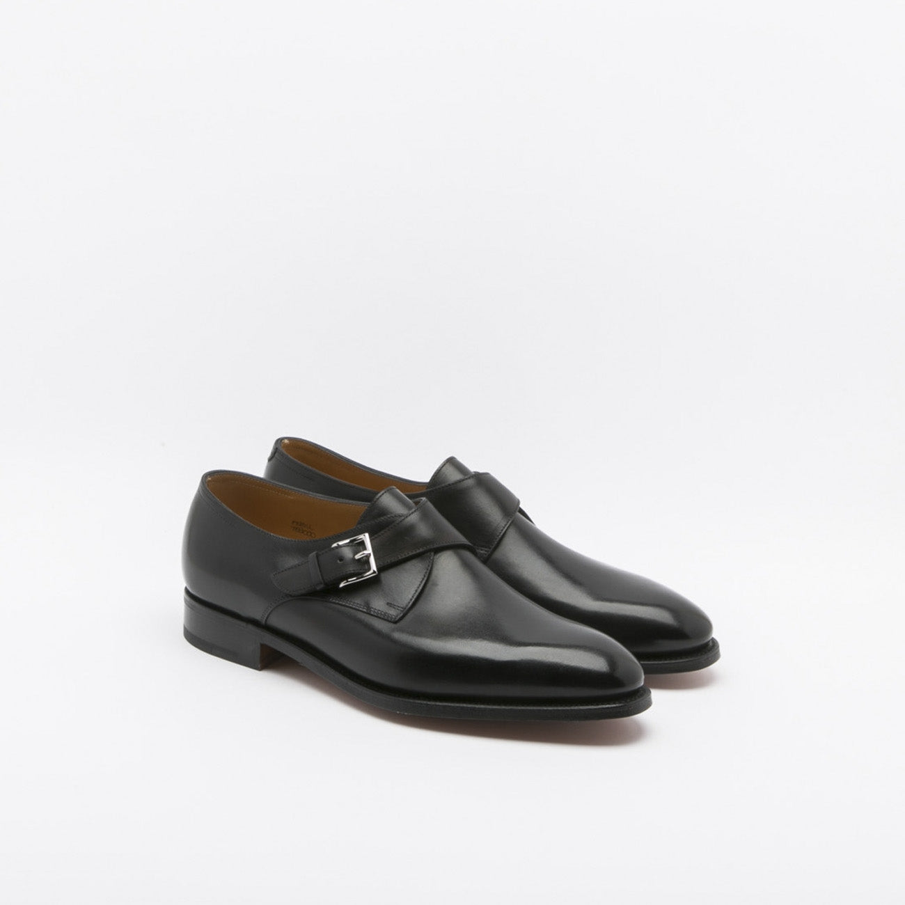 Scarpa John Lobb Ashill fit EE in pelle nera con fibbia