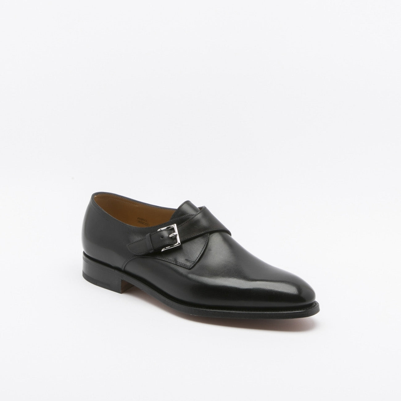 Scarpa John Lobb Ashill fit EE in pelle nera con fibbia