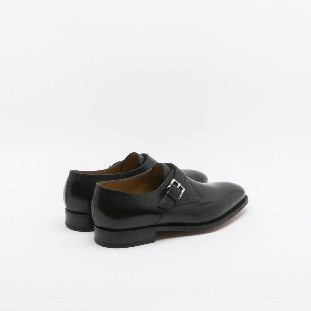 Scarpa John Lobb Ashill fit EE in pelle nera con fibbia