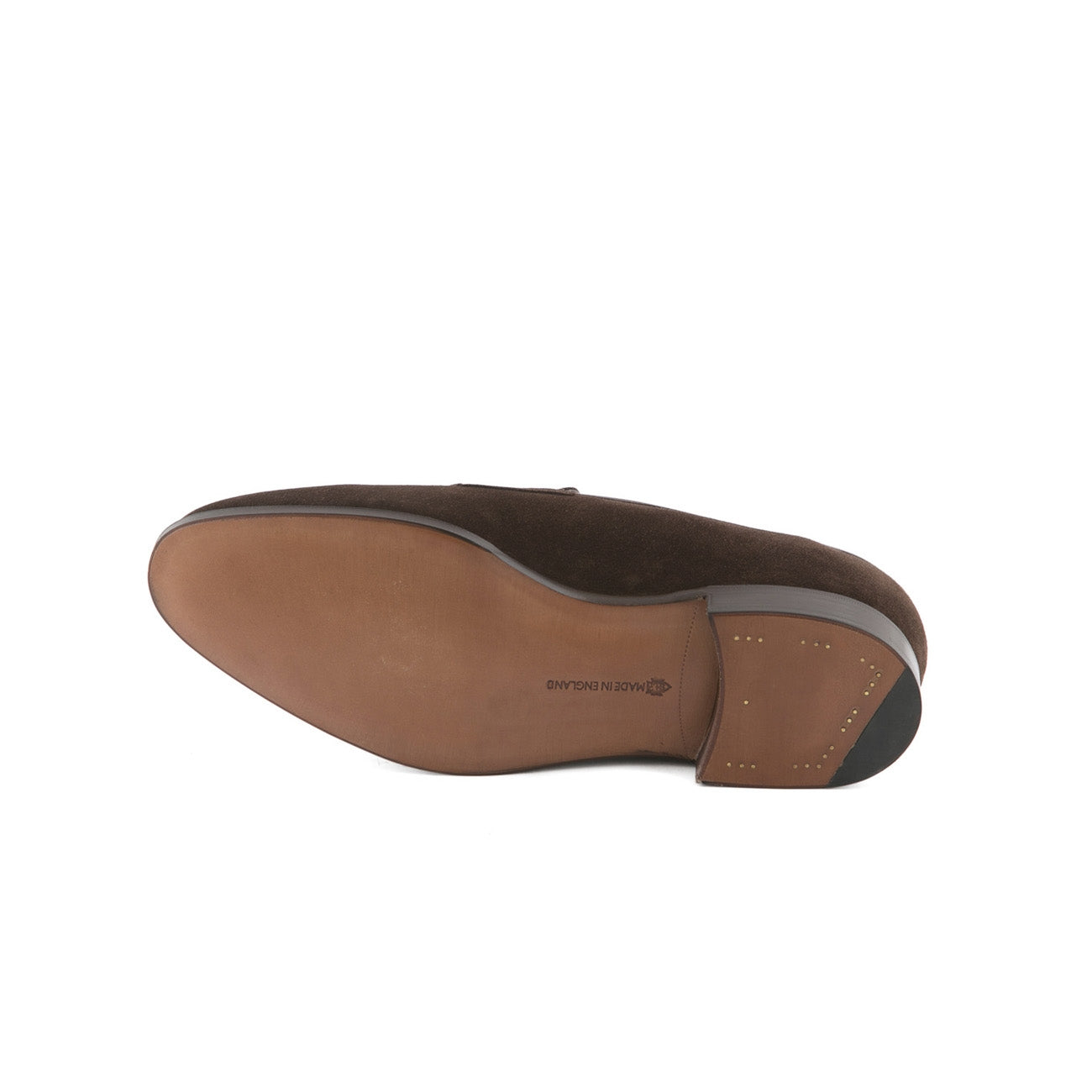 Mocassino Edward Green Piccadilly in camoscio mocca con mascherina