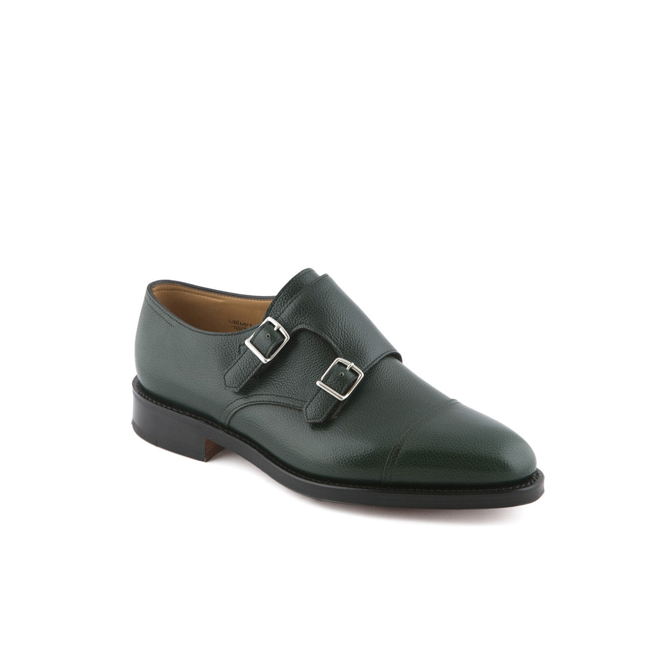 Scarpa con doppia fibbia John Lobb William in pelle Buffalo verde