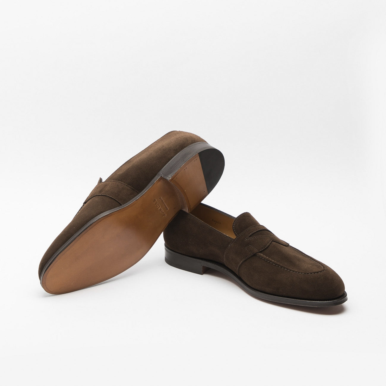 Mocassino John Lobb Fencote in camoscio testa di moro con mascherina