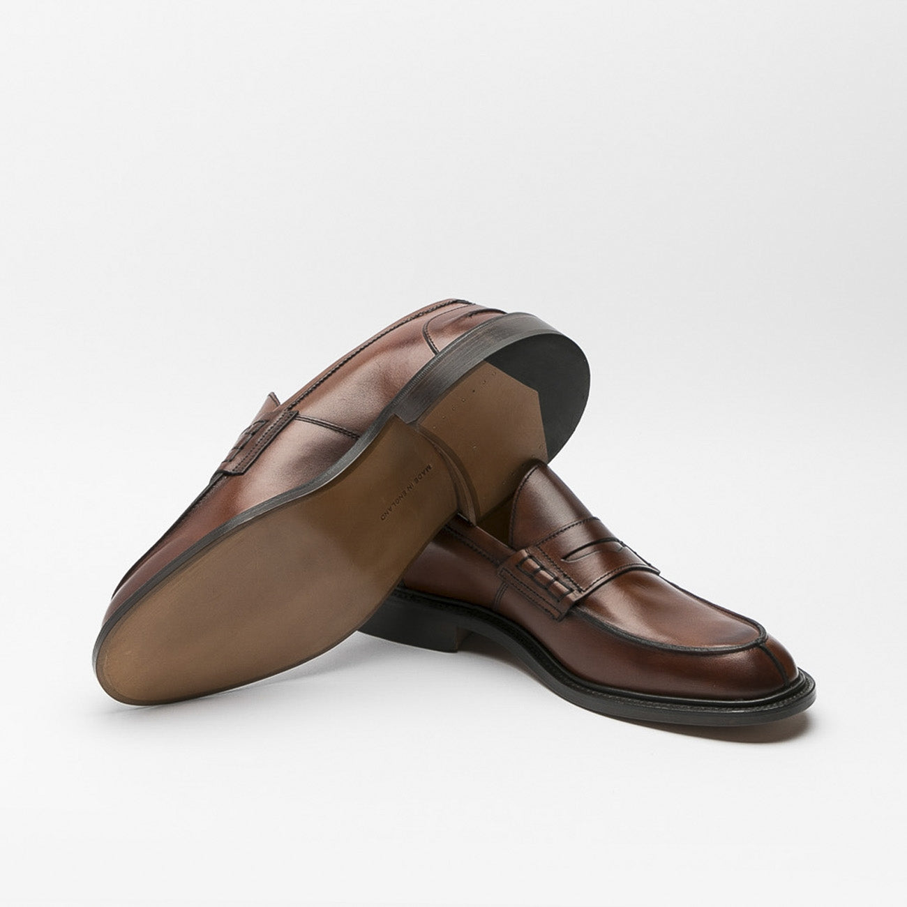 Mocassino Tricker's James in pelle marrone con mascherina