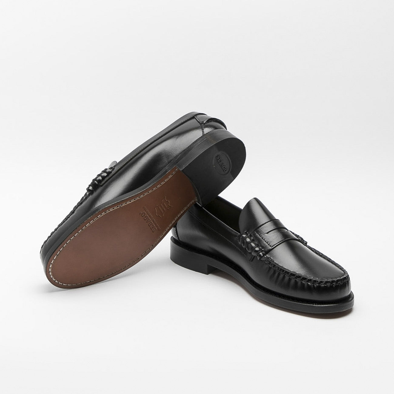 Mocassino Sebago Classic Penny Brushed in pelle nera