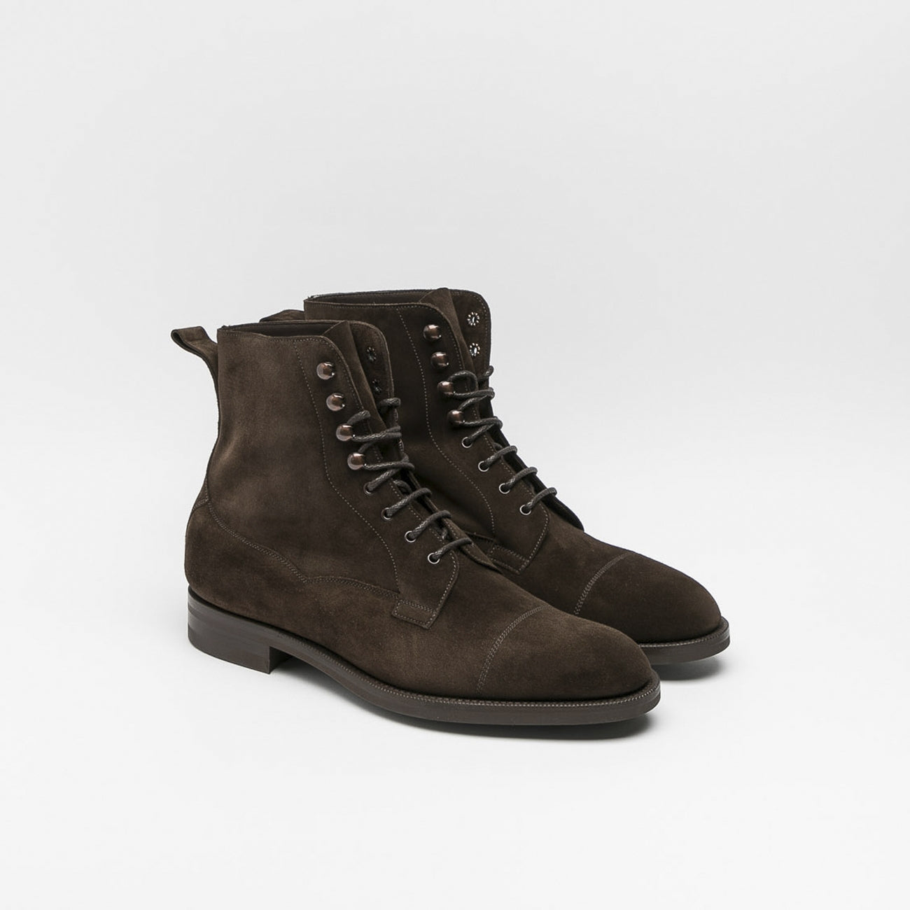 Stivaletto stringato Edward Green Galway in camoscio mocca