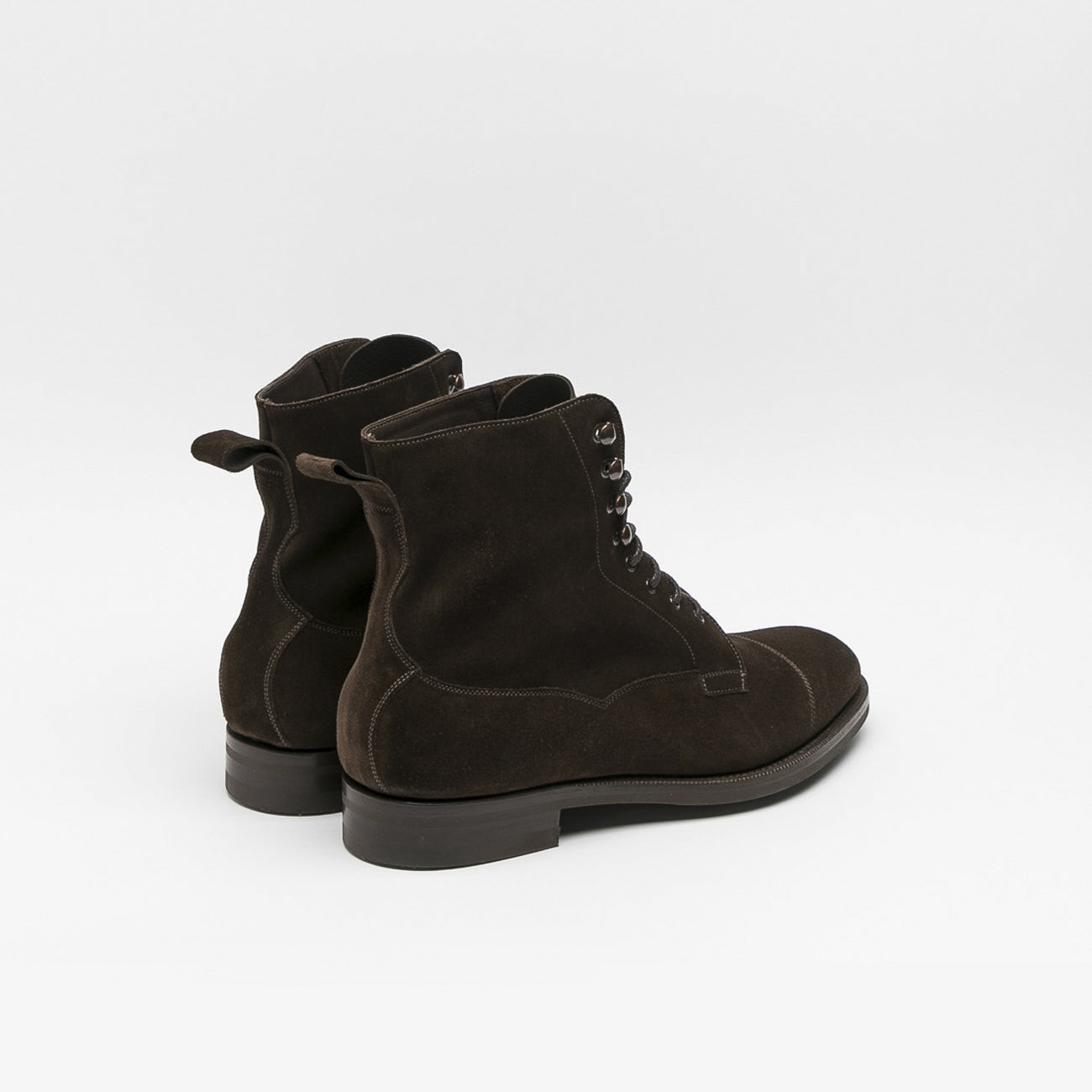 Stivaletto stringato Edward Green Galway in camoscio mocca