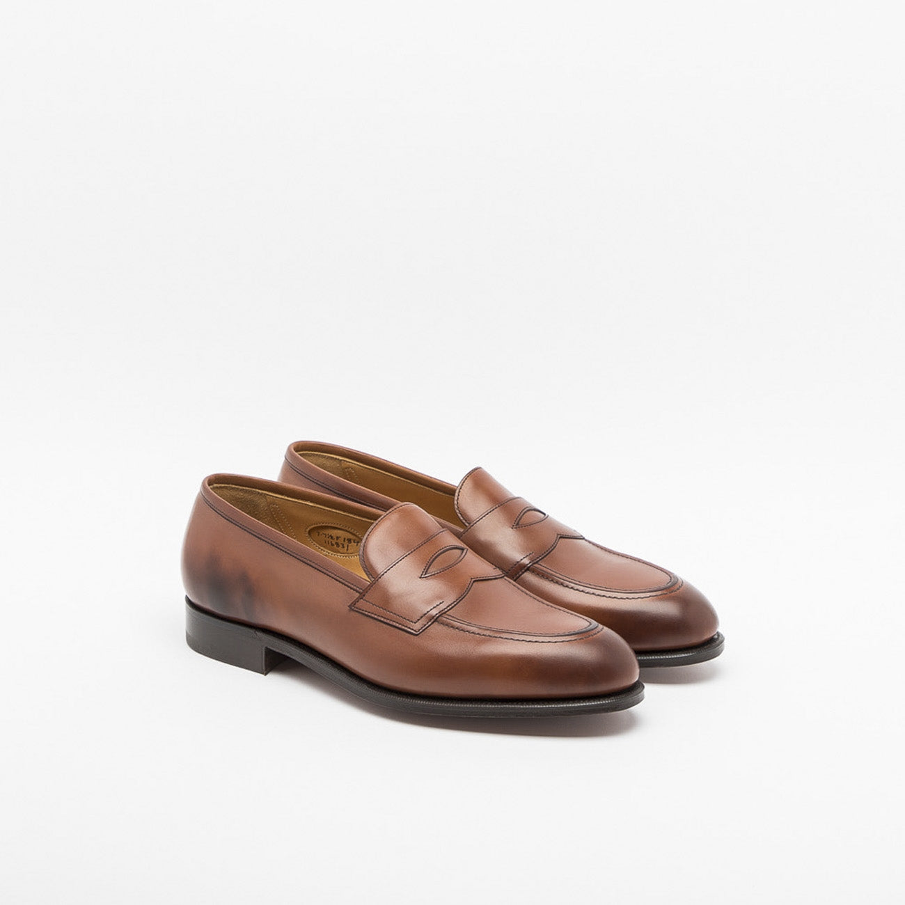 Mocassino Edward Green Piccadilly in pelle chestnut con mascherina