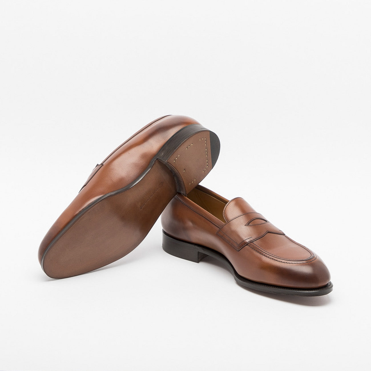 Mocassino Edward Green Piccadilly in pelle chestnut con mascherina