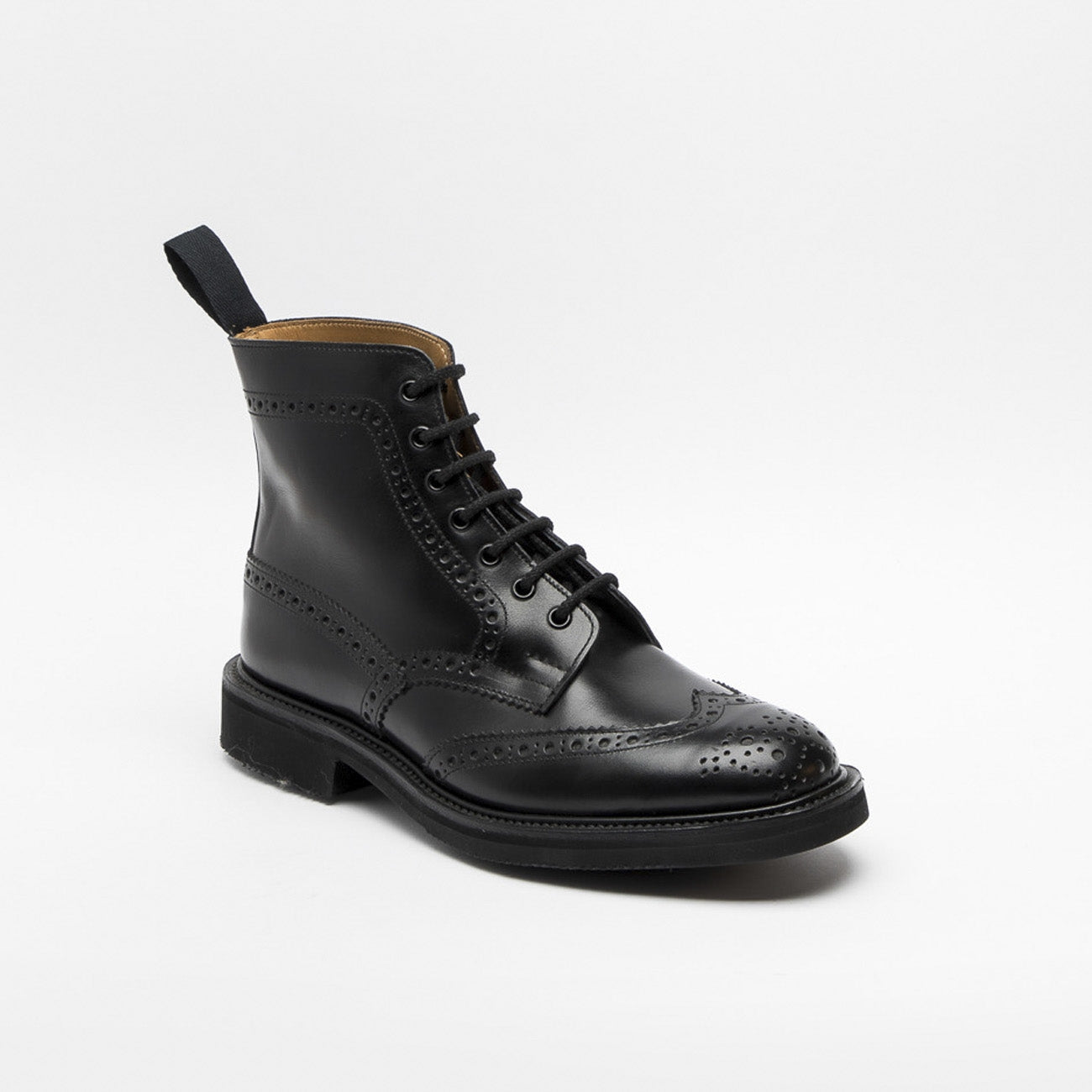 Polacco stringato Tricker's Stow in pelle nera