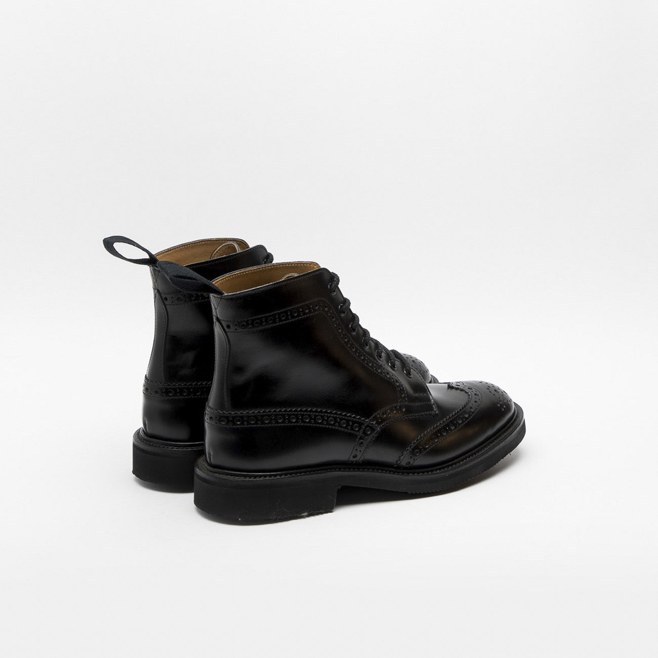 Polacco stringato Tricker's Stow in pelle nera