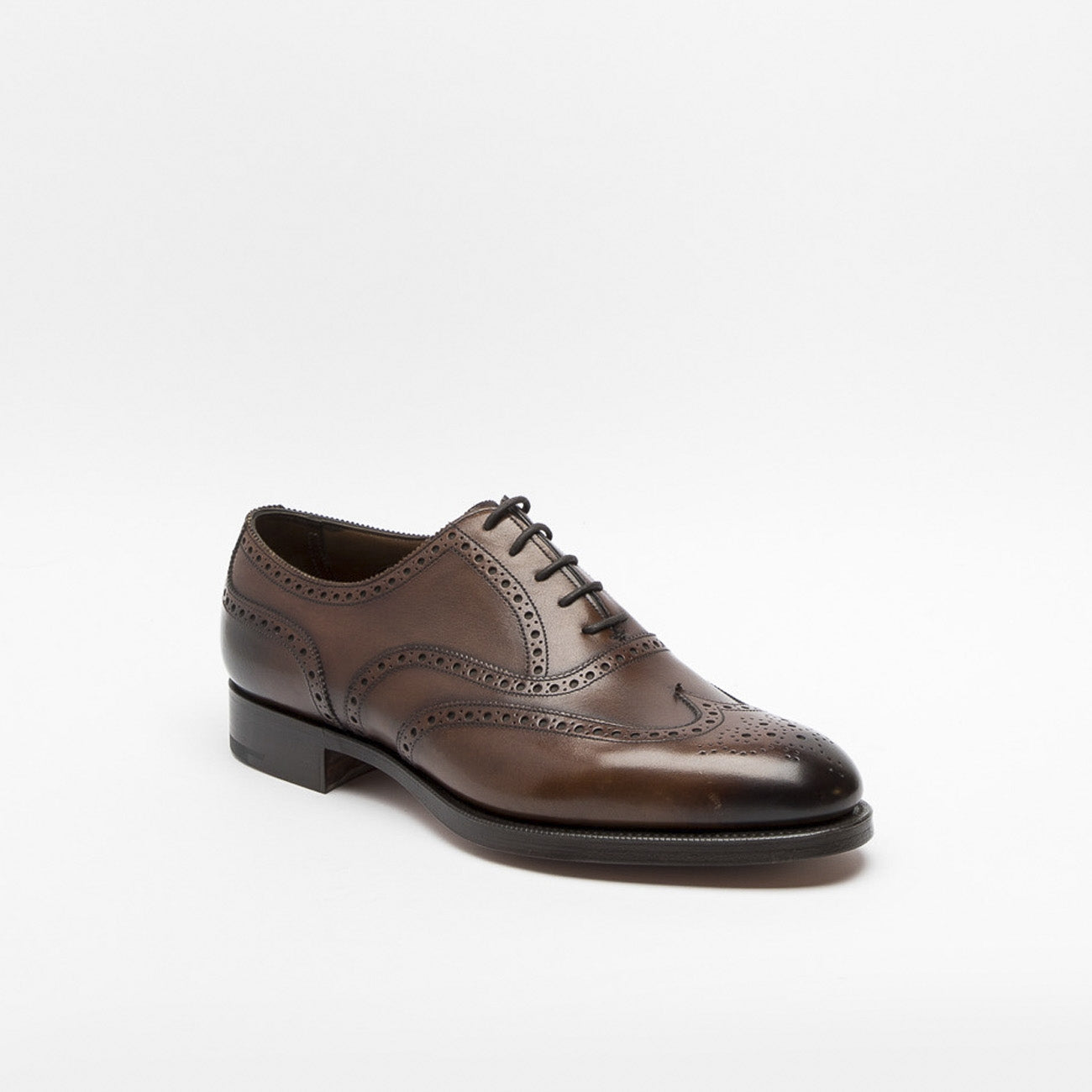 Scarpa stringata Edward Green Malvern in pelle dark oak antique chiaro