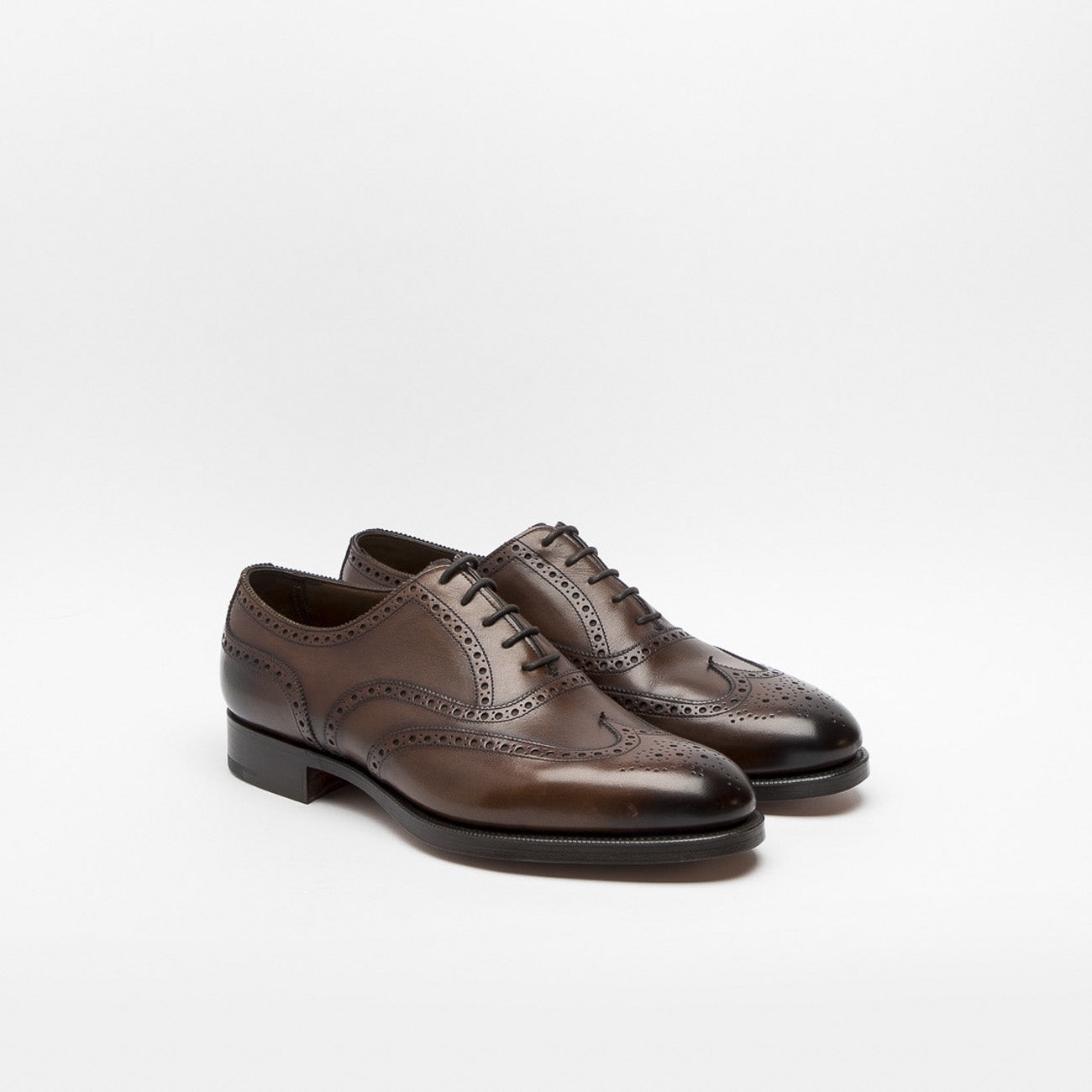 Scarpa stringata Edward Green Malvern in pelle dark oak antique chiaro