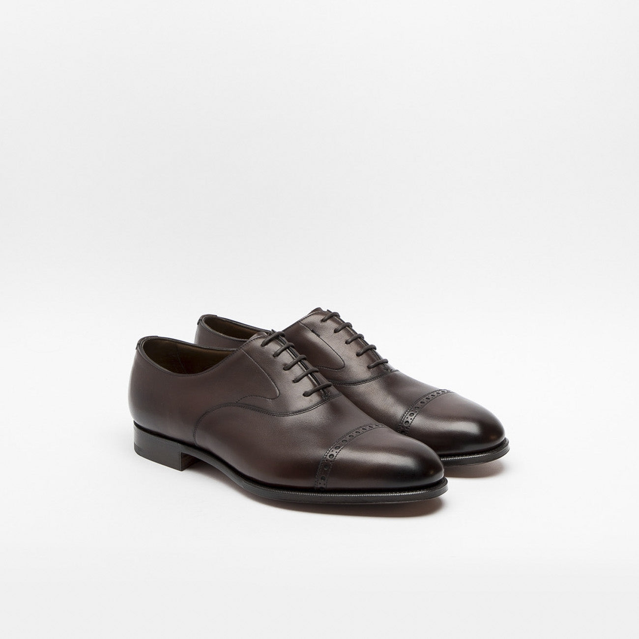 Scarpa stringata Edward Green Berkeley in pelle dark oak antique