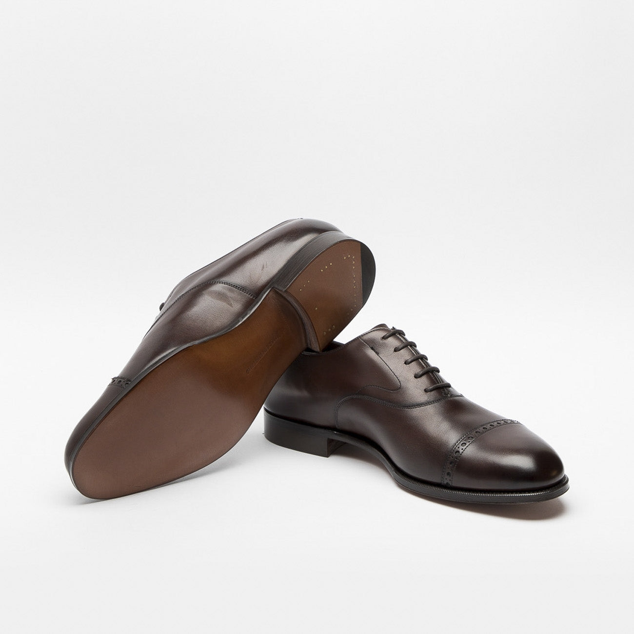 Scarpa stringata Edward Green Berkeley in pelle dark oak antique