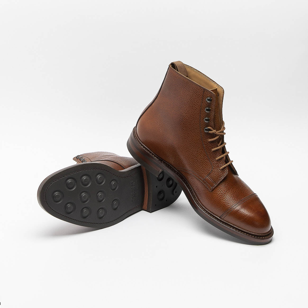 Polacco stringato Crockett & Jones Coniston in pelle tan scotch country grain