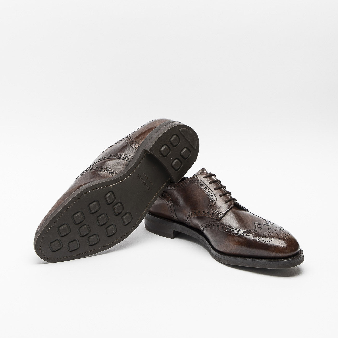 Scarpa stringata John Lobb Hayle in pelle misty calf testa di moro