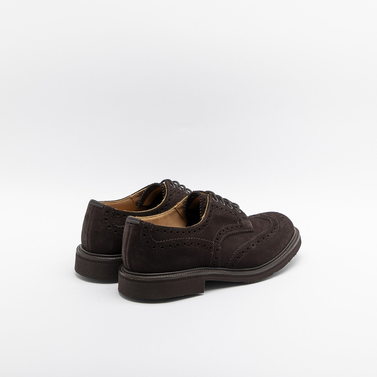 Scarpa stringata Tricker's Bourton in camoscio rovesciato caffè